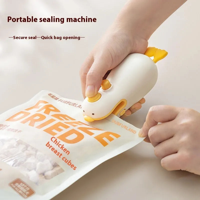 Yellow duck rechargeable sealing machine with jacquard design and charging cable
