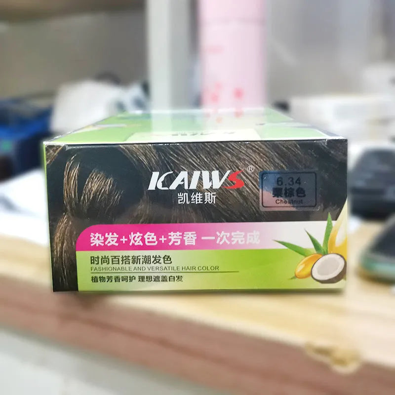 Plant aromatic soft luster mild hair colour cream tubes in shades of chestnut brown, dark brown, wine red and maroon.