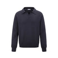 Loose chemical fibre blend pullover sweater in black, dark grey and creamy white colours