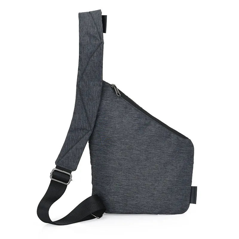 Canvas chest bag for men anti-theft shoulder bag Oxford cloth zipper closure medium size