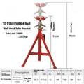 V-head pipe bracket with ball support system for steel pipe installation