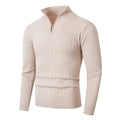 Men's casual knit sweater in loose pullover style, available in caramel colour, made from modal spandex blend