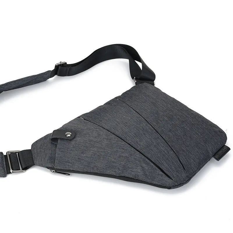 Canvas chest bag for men anti-theft shoulder bag Oxford cloth zipper closure medium size