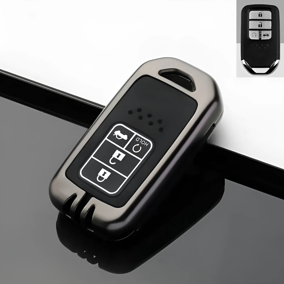 Zinc alloy and silica gel key case for Honda Accord and Civic in black options, one set