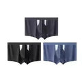 Men's black nylon ice silk training shorts with compartment pockets for dry and wet separation.