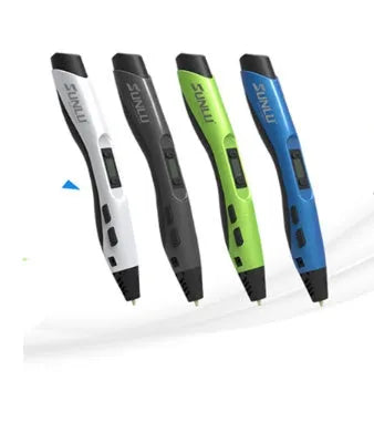 Plastic 3D printing pen in black, 180mm length, for freehand drawing and graffiti