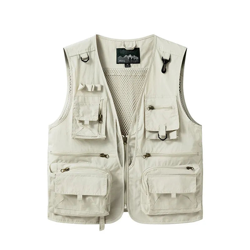 Nylon mesh quick-dry vest for men in grey loose fit