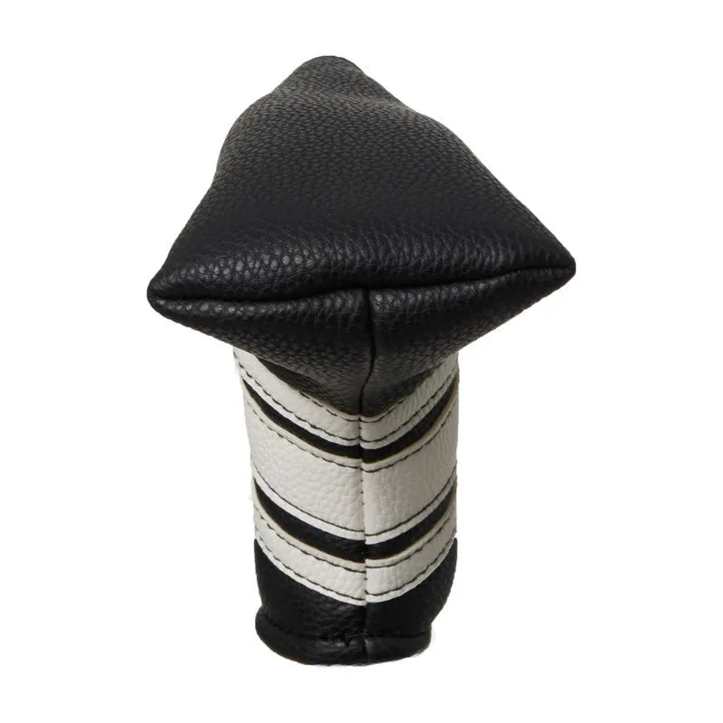 Black PU leather golf push rod cover for protecting club shafts