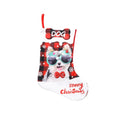 Printed cloth Christmas decoration featuring puppy and cat designs in plaid patterns, measuring 26x36cm