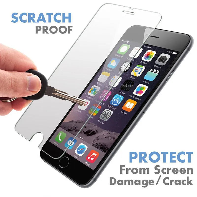 iPhone tempered glass screen protector with anti-fingerprint coating for multiple iPhone models