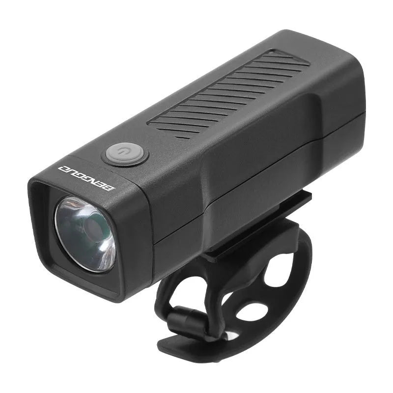 Bicycle headlight with quick-release strap bracket and USB charging port