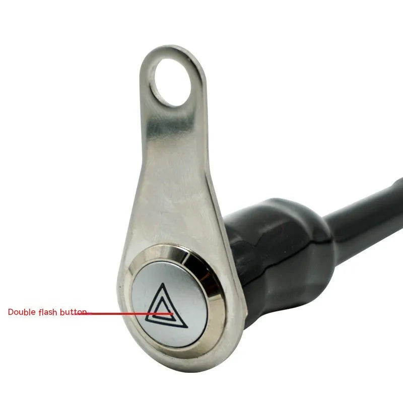 Black stainless steel double flashing motorcycle switch with light ring and 7mm aperture