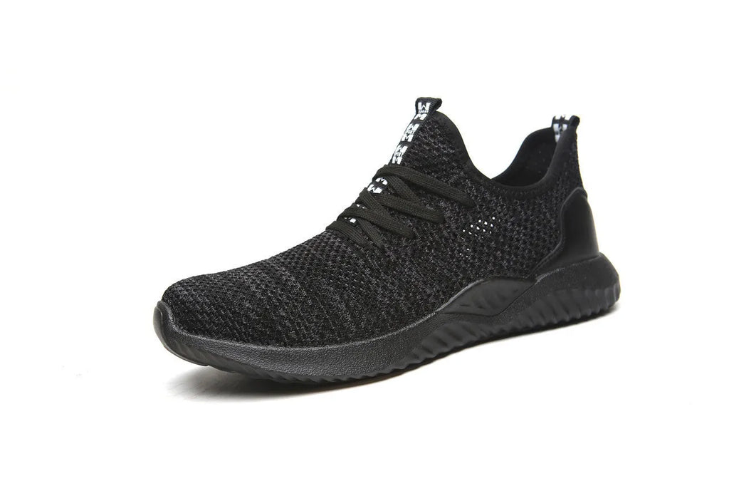 Men's work safety shoes with steel toe caps in black and grey colour options