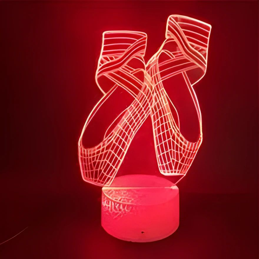 Ballet dancer 3D LED night light with remote control showing colourful illumination