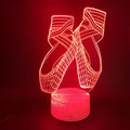 Ballet dancer 3D LED night light with remote control showing colourful illumination