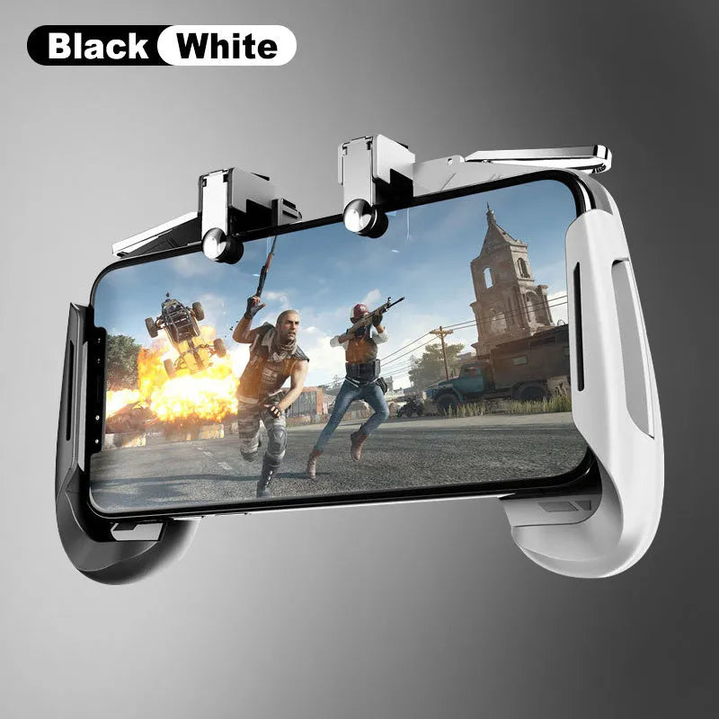 AK16 extendable mobile phone game controller with L1 and R1 trigger buttons in red and blue colours