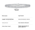 S925 silver moissanite tennis lace bracelet with round-cut geometric stones, unisex style