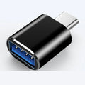 Type-C to dual USB-A OTG adapter in black, gold, and silver colour options