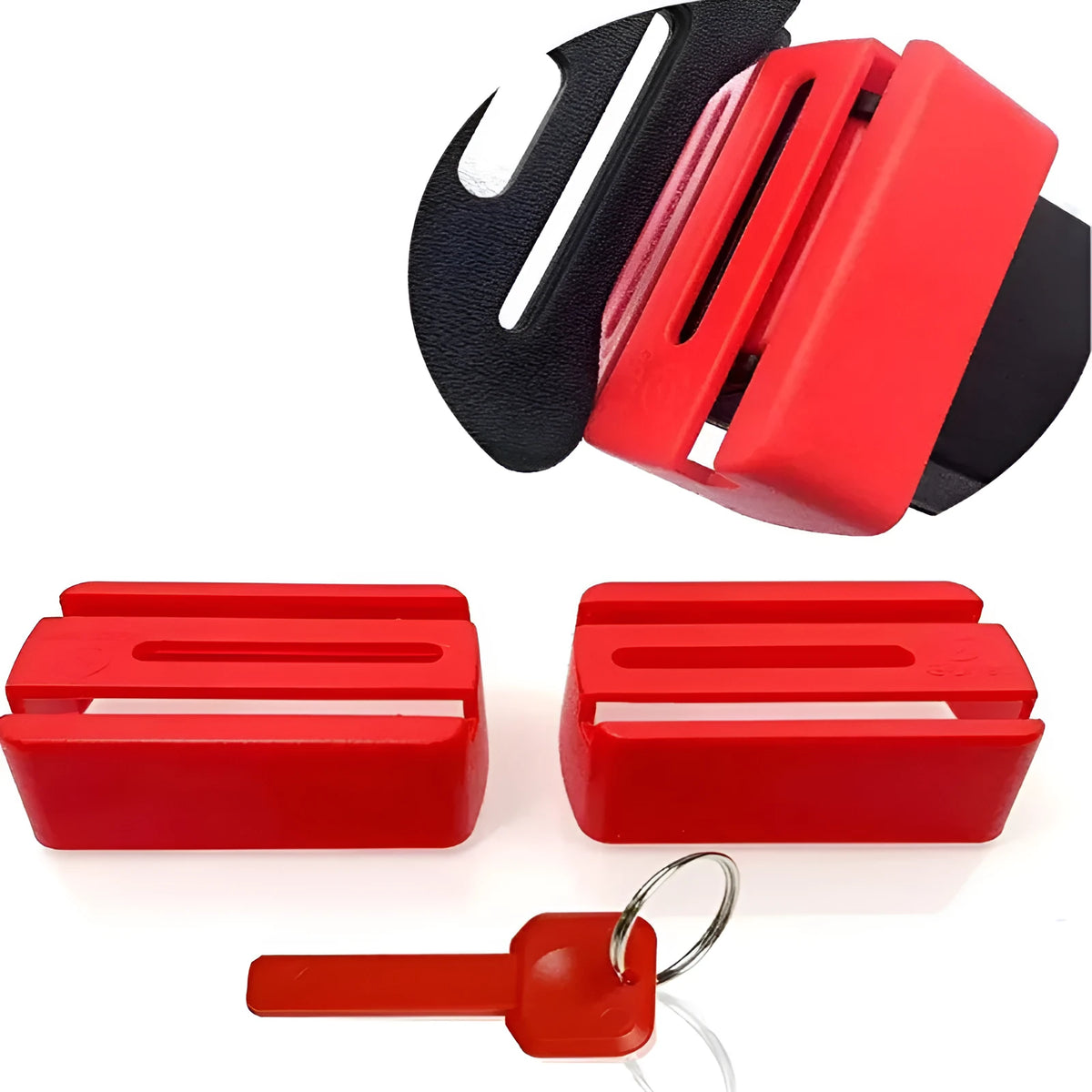 ABS plastic seat belt lock catch protective device in black and red colour options