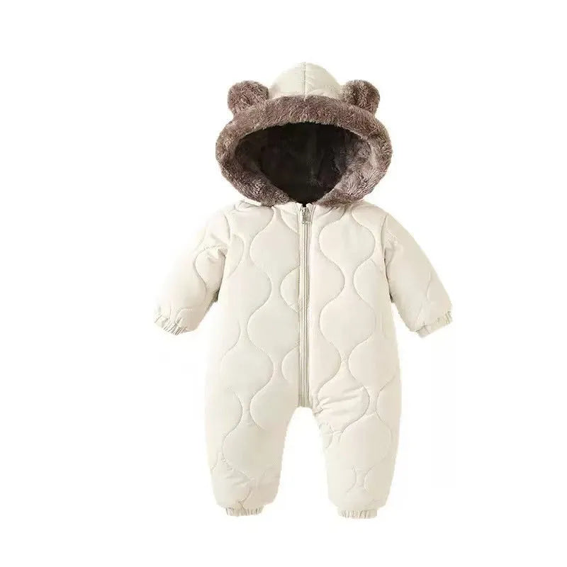 Baby winter jumpsuit thickened nylon black white unisex 70cm 80cm 90cm 100cm height