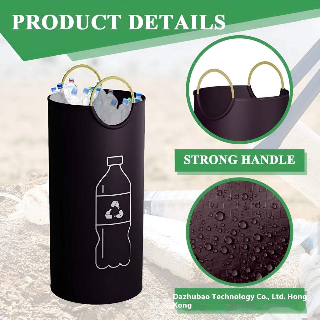 Round portable outdoor trash can with 38cm diameter and 72cm height, made from PP plastic