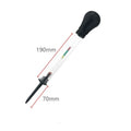 Electrohydraulic hydrometer battery tester with glass tube and suction bulb for automotive electrolyte density testing