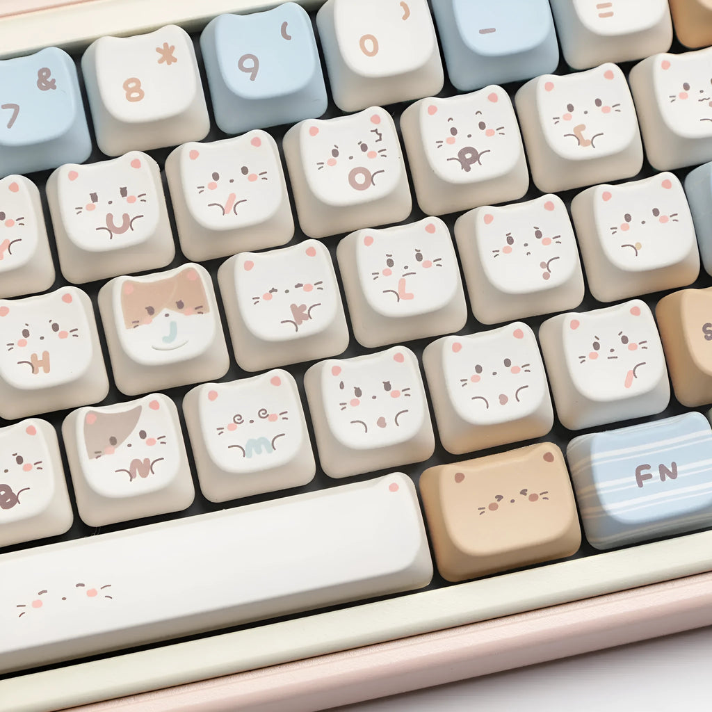 Sea Salt Cat character design PBT keycaps for mechanical keyboards with sublimation printing