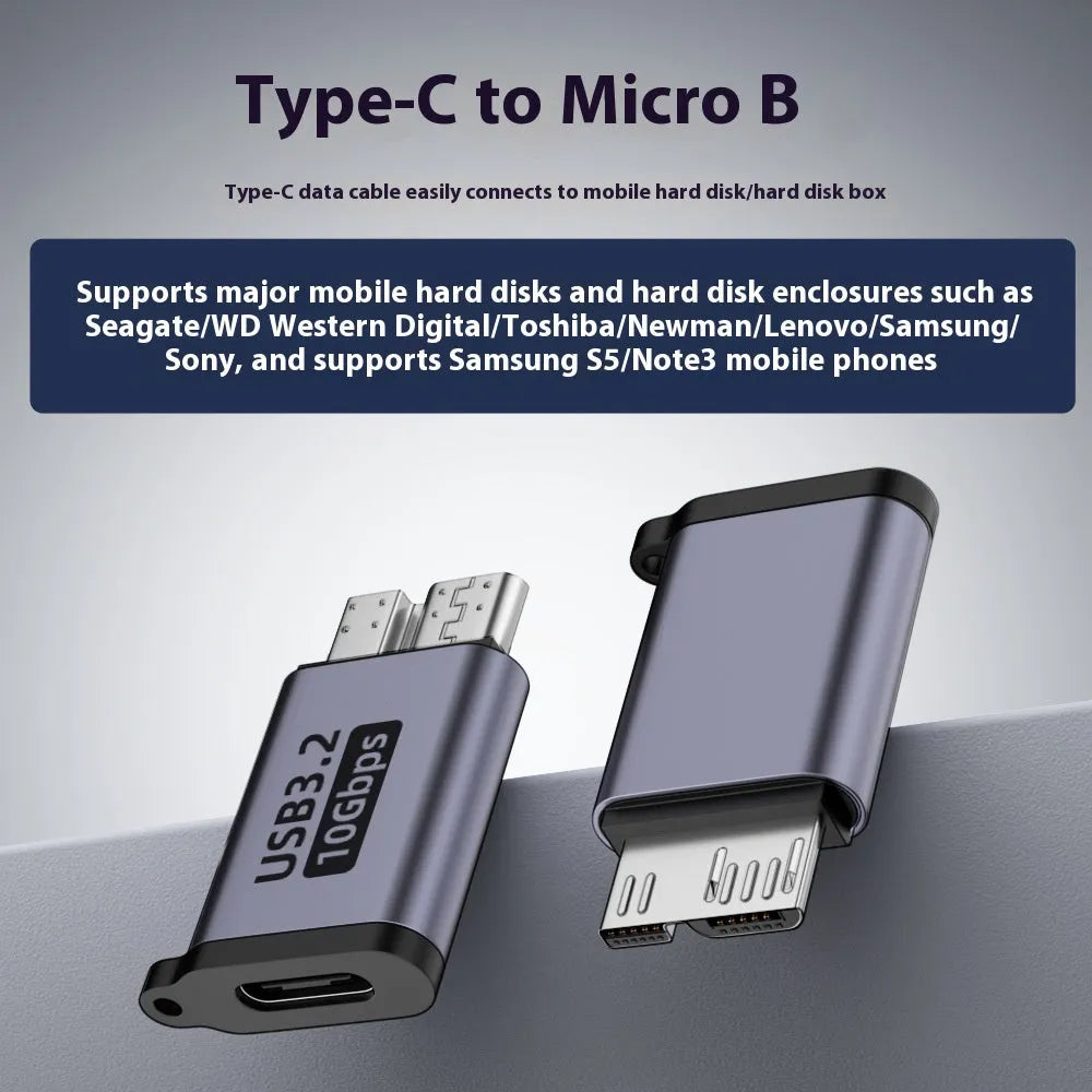 USB AM to Micro-B adapter with 5-pin male connector for old mobile hard drives and phones