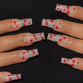JP1601 French Love Red Diamond small cherry pattern nail art decals set with adhesive glue