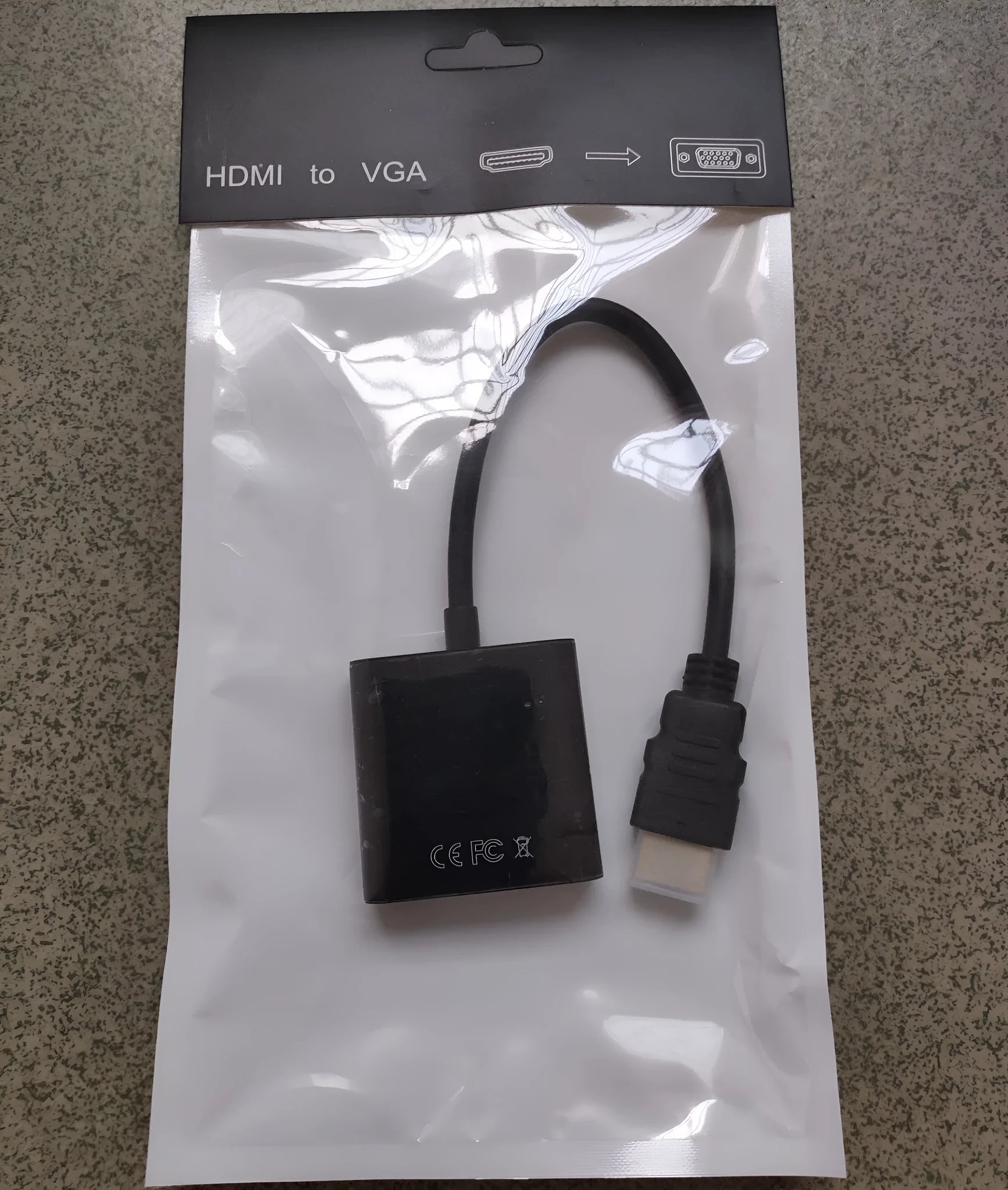 HDMI to VGA converter adapter with 0.3 metre cable for set-top box connection