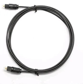 OD2.2mm digital audio fibre optical cable with TOSLINK connectors on a white background.