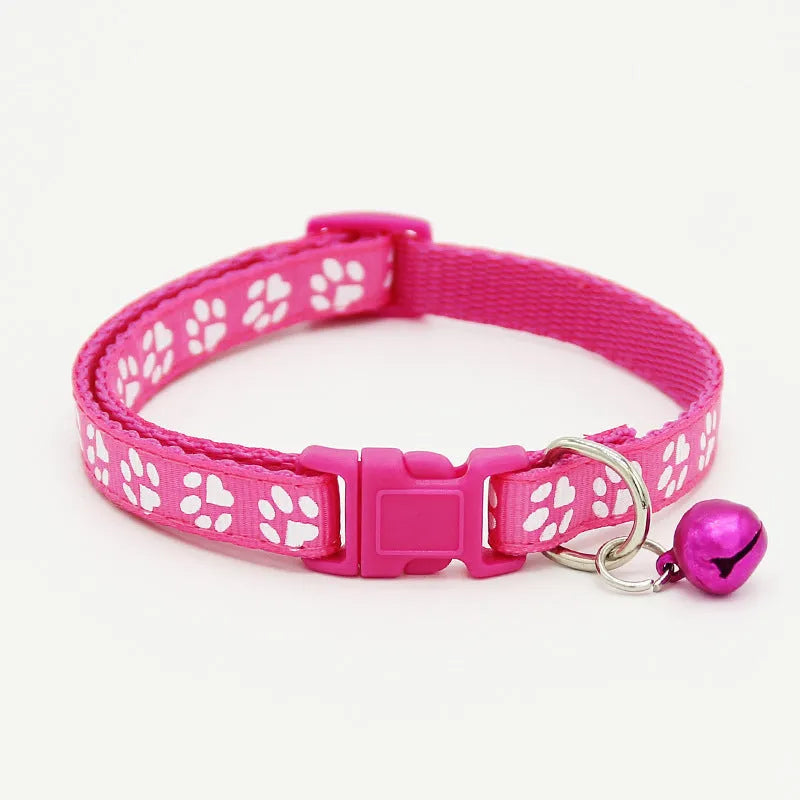 Pet cat bell collar in black with adjustable 1.0cm band width for small pets