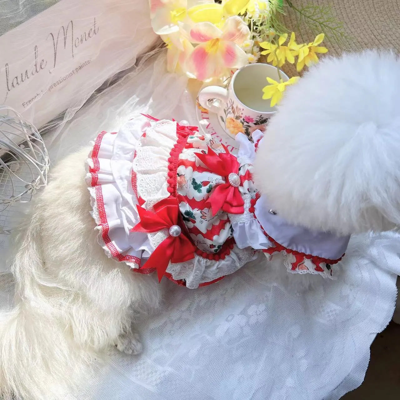 Princess style rabbit skirt dog costume made from polyester in rabbit skirt design