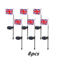 34 cm solar-powered LED garden flag light in American or British flag design with waterproof fabric