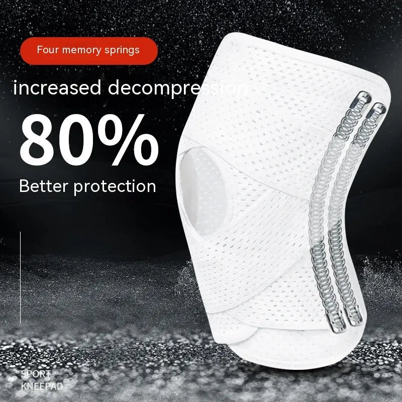 Black mesh knee protective cover for meniscus and patellar injury recovery during sports activities