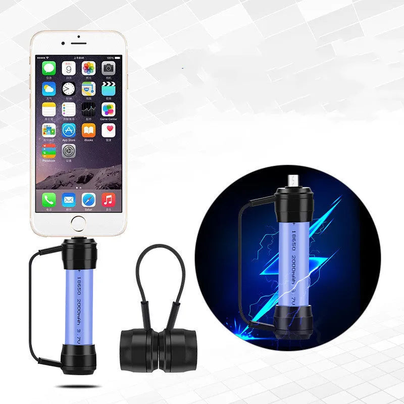 Mini portable keychain emergency charger with 18650 lithium battery slot