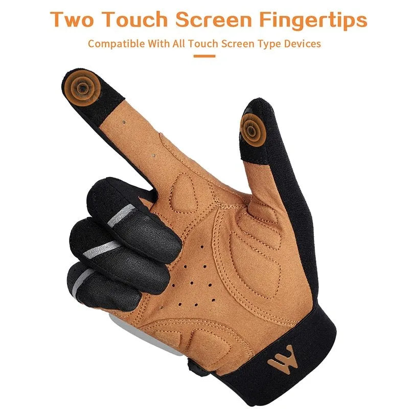 Motorcycle bike gloves black yellow full-finger design sizes S M L XL for street riding