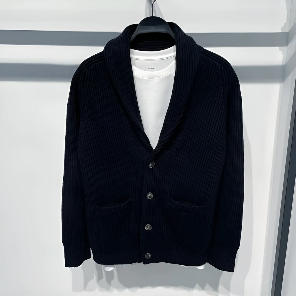 Men’s Korean style hooded knitted cardigan coat in polyester fibre, loose fit, winter long sleeve, available in green black apricot sizes M to 4XL