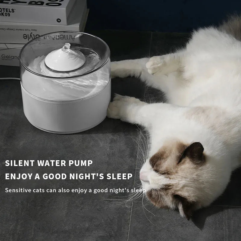 White ABS smart cat drinking fountain electric water dispenser for indoor pet use