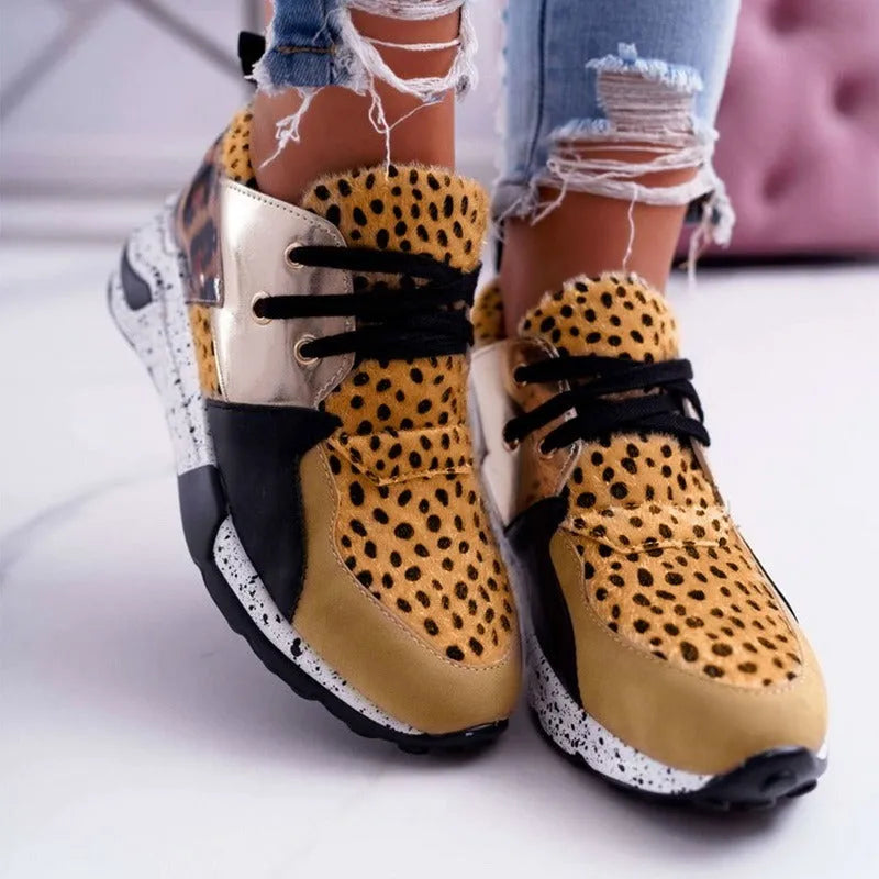 Women's lightweight casual sneakers with suede upper and wedge heel in multiple colours.