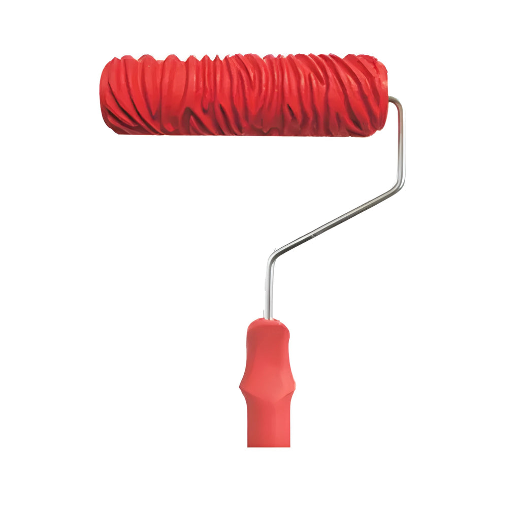 Red 7 inch texture paint embossing roller for creating wall patterns