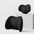 Black memory cotton car headrest pillow and back cushion for neck and lumbar support