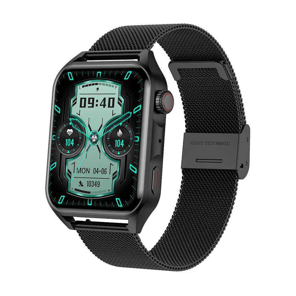 Simple high-definition AMOLED smart watch with NFC and 1.8 inch touch screen on silicone wrist strap