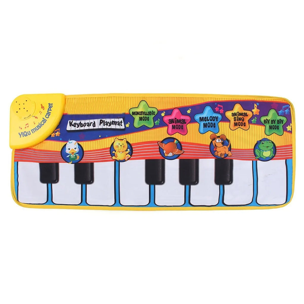 Musical piano placket baby play mat with colourful shapes and kick and play melody function