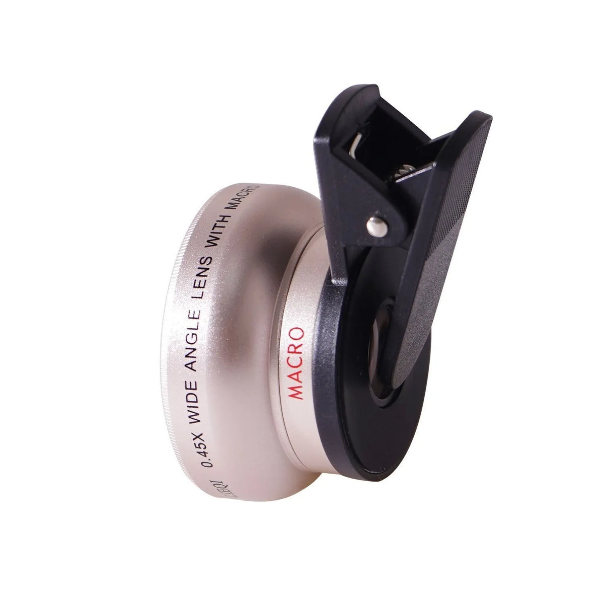 LIEQI See 0.45X wide-angle and macro external mobile phone camera lens in Black, Gold, Rose Gold, and Silver finishes.