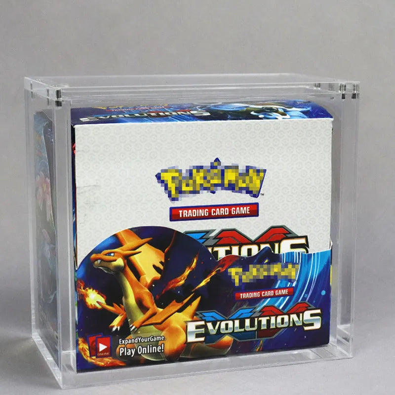 Transparent acrylic display box with magnetic dustproof lid, 138x78x126mm and 191x91x169mm sizes
