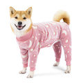 Flannel winter dog pyjamas in bone grey or starry pink, Europe and America style, sizes XS to XXXL