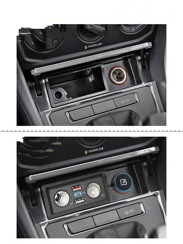 QC3.0 fast car charger for Volkswagen Lavida and Skoda Pola vehicles with Android and Apple compatibility