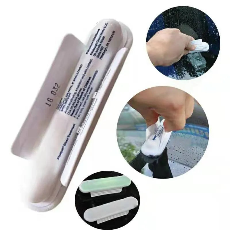 Blue universal car wiper cloth 11.5 cm for rain repellent windshield cleaning on white plastic handle