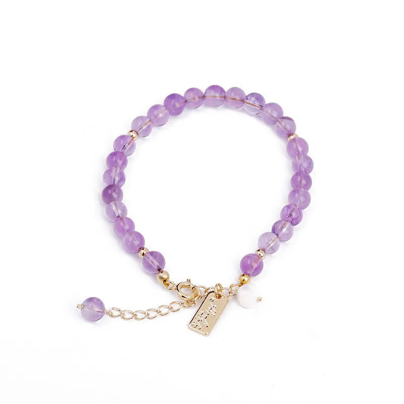 Women's lavender amethyst crystal bracelet with zodiac animal modelling in dark and light colour options
